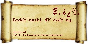 Bodánszki Örkény névjegykártya